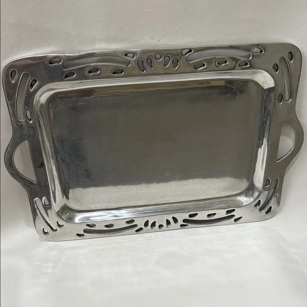 Holland Boone Polished Pewter Lead Tarnish Free Rectangular Tray 12 2/4 X 19